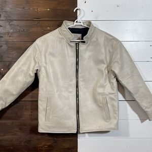 Garrett Leather x Rockwell‎ Group x Dame Taupe Leather Jacket Men's Large Rare